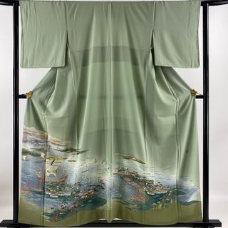 色留袖 身丈158cm 裄丈62.5cm 正絹 名品 【中古】(着物)