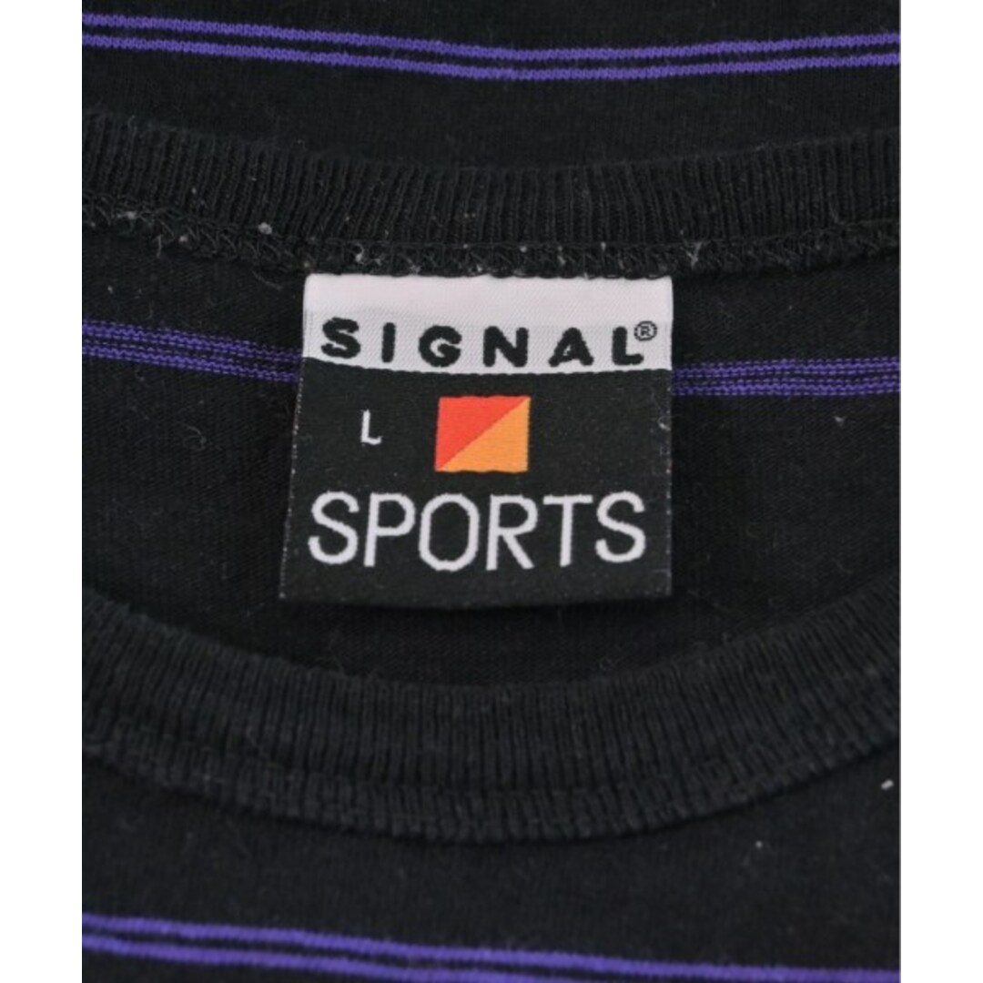 SIGNAL SPORTS Tシャツ・カットソー L 黒x紫(ボーダー) 【古着】【中古】 メンズのトップス(Tシャツ/カットソー(半袖/袖なし))の商品写真