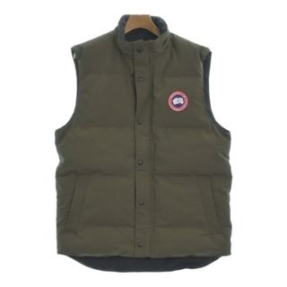 カナダグース(CANADA GOOSE)のCANADA GOOSE ダウンジャケット/ダウンベスト L カーキ 【古着】【中古】(ダウンジャケット)