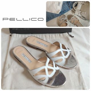 PELLICO - 希少 PELLICO レザー フラット ミュール サンダル 36.5