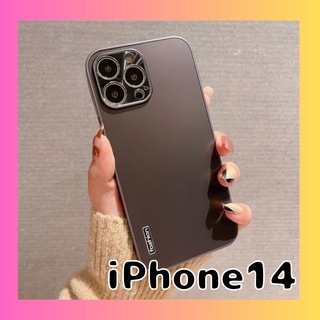 iPhone14 カバー スマホケース 艶消し ブラック アルミ 軽量 耐衝撃(iPhoneケース)