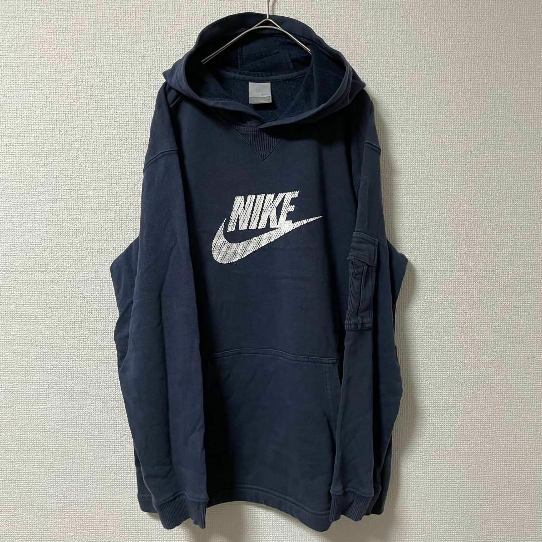 NIKE(ナイキ)の90s 古着 NIKE プルオーバーパーカー でかロゴ L ゆるだぼ メンズのトップス(パーカー)の商品写真