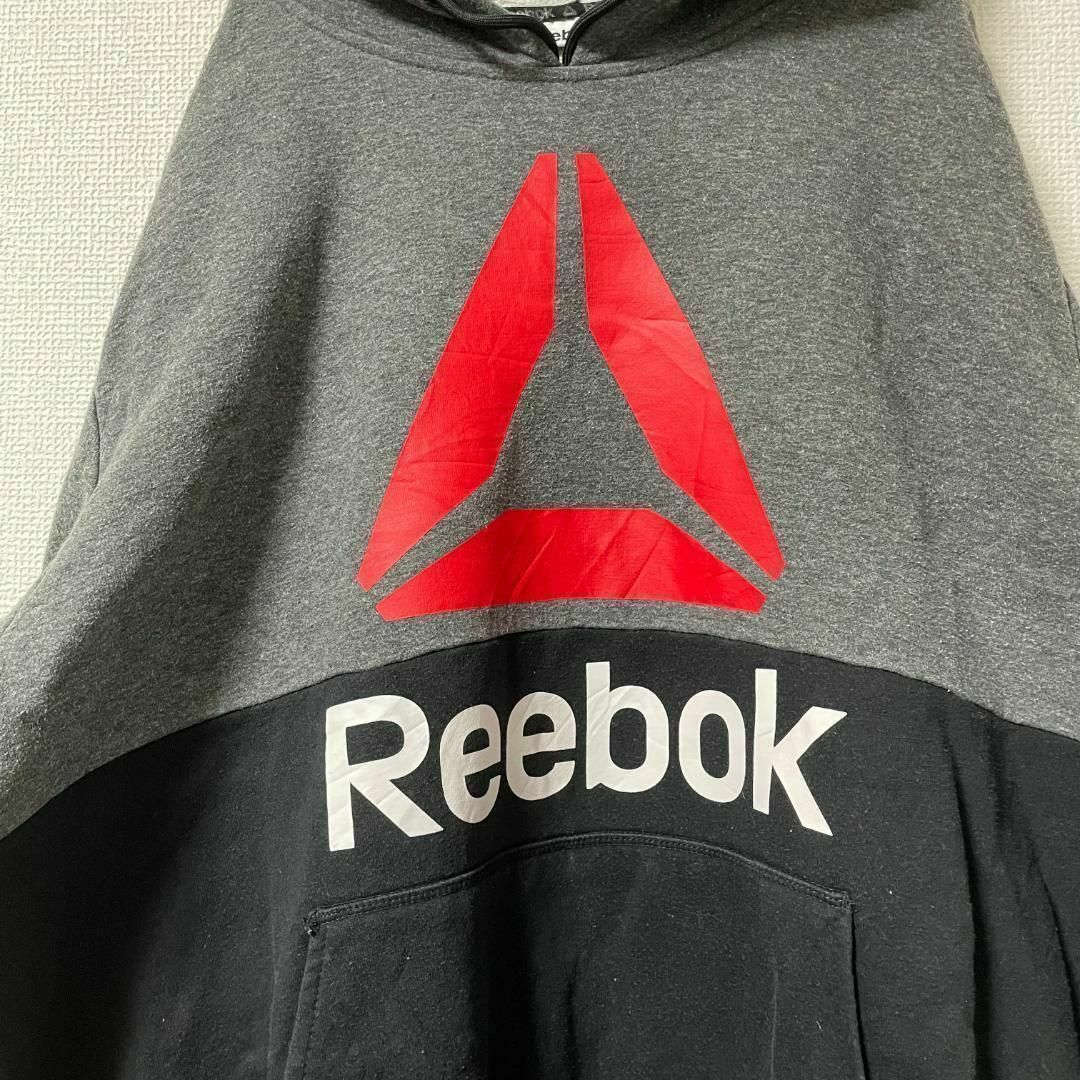 Reebok(リーボック)の90s 古着 Reebok プルオーバーパーカー XL でかロゴ ゆるだぼ メンズのトップス(パーカー)の商品写真