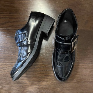 エナメル フェイクレザー ベルト モンクストラップ シューズ 靴(ローファー/革靴)