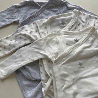 プチバトー(PETIT BATEAU)のプチバトー　長袖あわせボディ３枚組(肌着/下着)