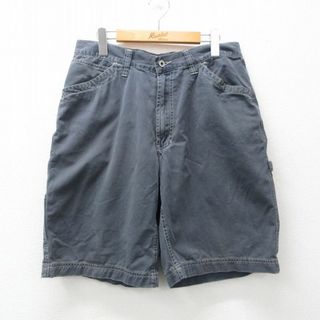 オールドネイビー(Old Navy)のW33★古着 オールドネイビー OLD NAVY ショート ペインター パンツ ショーツ メンズ コットン グレー 24apr19 中古 ボトムス 短パン ショーパン(ワークパンツ/カーゴパンツ)