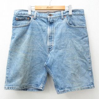 Levi's - W39★古着 リーバイス Levis ショート パンツ ショーツ メンズ 大きいサイズ 紺 ネイビー デニム 24apr19 中古 ボトムス 短パン ショーパン ハーフ