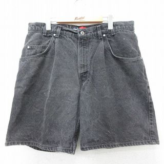 リーバイス(Levi's)のW37★古着 リーバイス Levis ショート パンツ ショーツ メンズ 90年代 90s シルバータブ コットン USA製 黒 ブラック デニム 【spe】 24apr19 中古 ボトムス 短パン ショーパン ハーフ(ワークパンツ/カーゴパンツ)