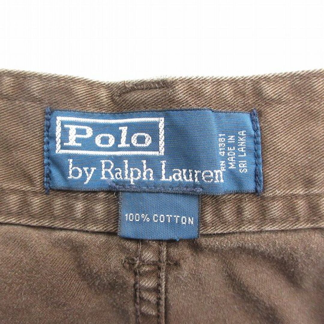 Ralph Lauren(ラルフローレン)のW37★古着 ラルフローレン Ralph Lauren ブランド ショート カーゴ パンツ ショーツ メンズ 90年代 90s コットン 茶 ブラウン 【spe】 24apr19 中古 ボトムス 短パン ショーパン メンズのパンツ(ワークパンツ/カーゴパンツ)の商品写真