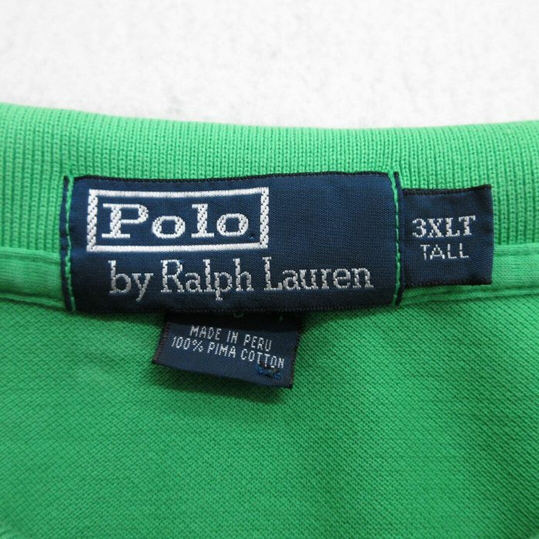 Ralph Lauren(ラルフローレン)のXL★古着 ラルフローレン Ralph Lauren 半袖 ブランド ポロ シャツ メンズ 90年代 90s ワンポイントロゴ 鹿の子 大きいサイズ コットン 緑 グリーン 24apr19 中古 トップス メンズのトップス(ポロシャツ)の商品写真