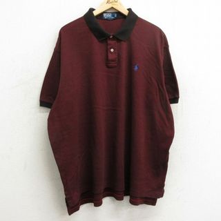 ラルフローレン(Ralph Lauren)のXL★古着 ラルフローレン Ralph Lauren 半袖 ブラント ポロ シャツ メンズ 90年代 90s ワンポイントロゴ 大きいサイズ コットン エンジ 24apr19 中古 トップス(ポロシャツ)