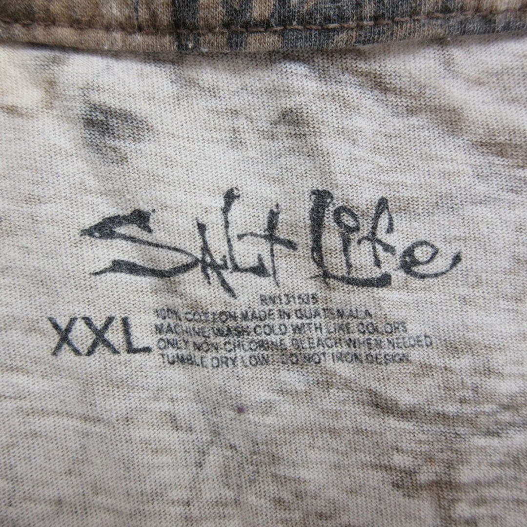 XL★古着 半袖 Tシャツ メンズ SALtLife リアルツリー 大きいサイズ コットン クルーネック ベージュ他 カーキ 迷彩 24apr19 中古 メンズのトップス(Tシャツ/カットソー(半袖/袖なし))の商品写真