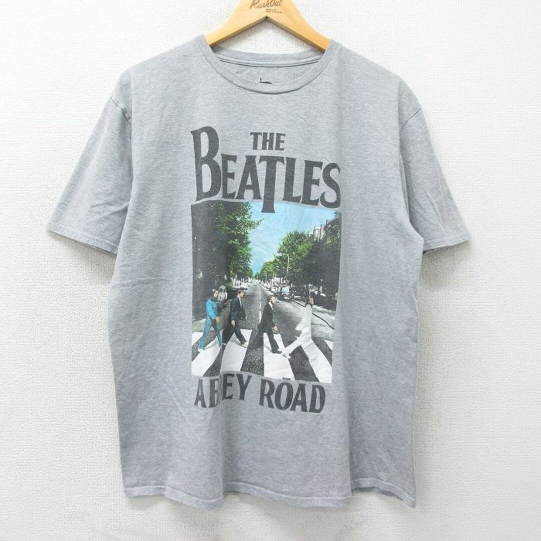 XL★古着 半袖 ロック バンド Tシャツ メンズ ビートルズ The Beatles クルーネック グレー 霜降り 24apr19 中古 メンズのトップス(Tシャツ/カットソー(半袖/袖なし))の商品写真