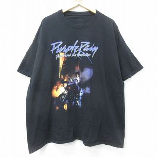 XL★古着 半袖 ロック バンド Tシャツ メンズ プリンス 大きいサイズ コットン クルーネック 黒 ブラック 24apr19 中古(Tシャツ/カットソー(半袖/袖なし))