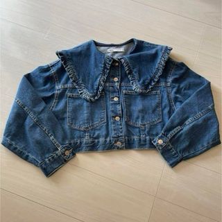 ザラ(ZARA)のZARA ピーターパンカラーデニムジャケット　XSサイズ(Gジャン/デニムジャケット)