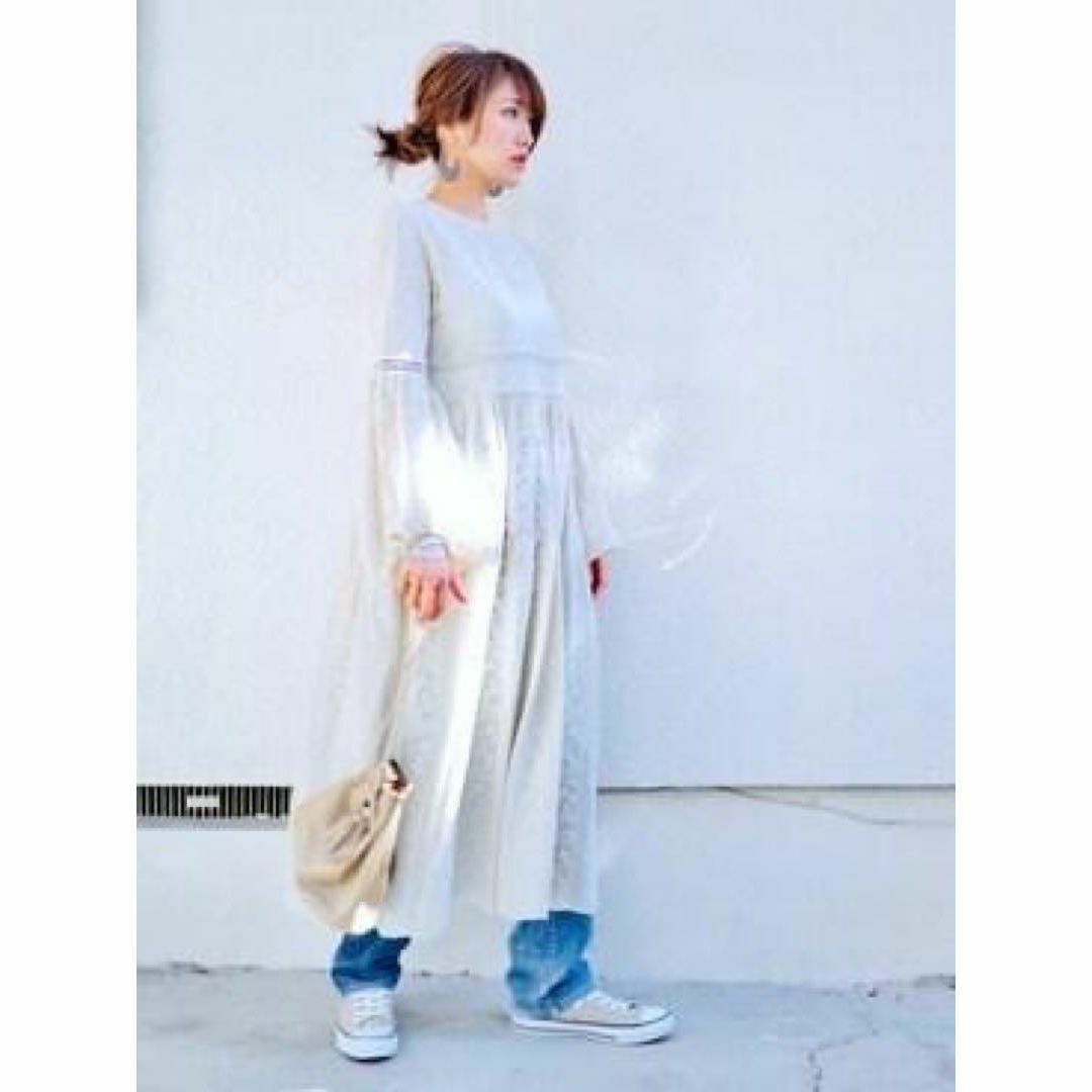 moussy(マウジー)の美品★MOUSSY レース フレア ロングドレス ワンピース 0412 レディースのワンピース(ロングワンピース/マキシワンピース)の商品写真