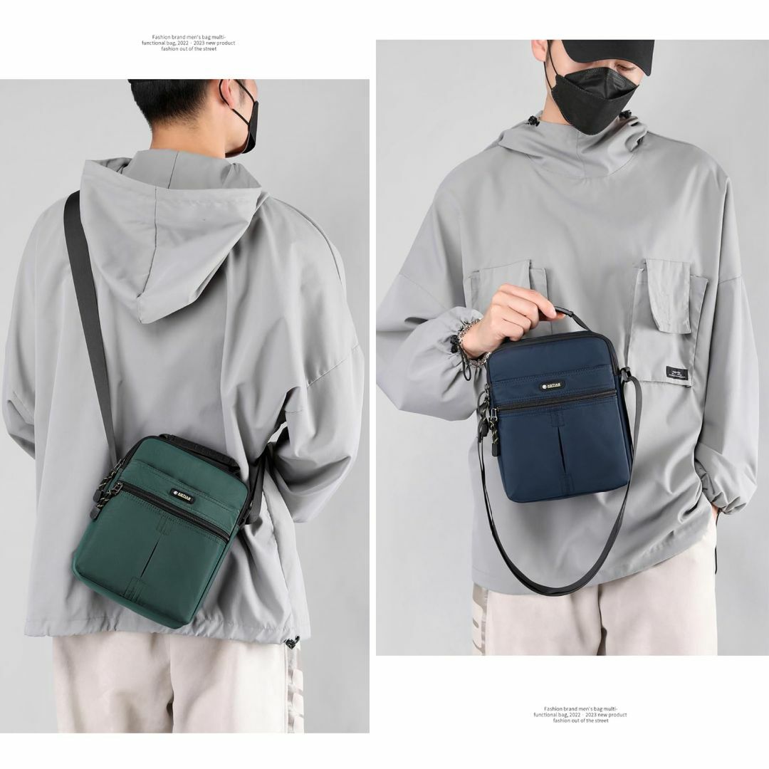 色:グリーン2jinghuiyue ショルダーバッグ メンズ 縦型 軽量 斜 メンズのバッグ(その他)の商品写真