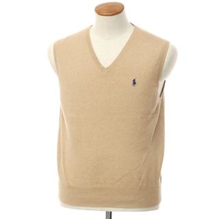 ポロラルフローレン(POLO RALPH LAUREN)の【中古】ポロ ラルフローレン Polo Ralph Lauren ハイゲージコットン Vネック ニットベスト ベージュ系【サイズM】【メンズ】(ベスト)