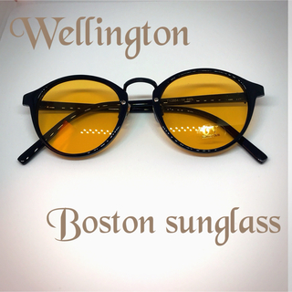 おすすめ♪ ボストン  ブラック/ イエローサングラス ウェリントン 眼鏡(サングラス/メガネ)