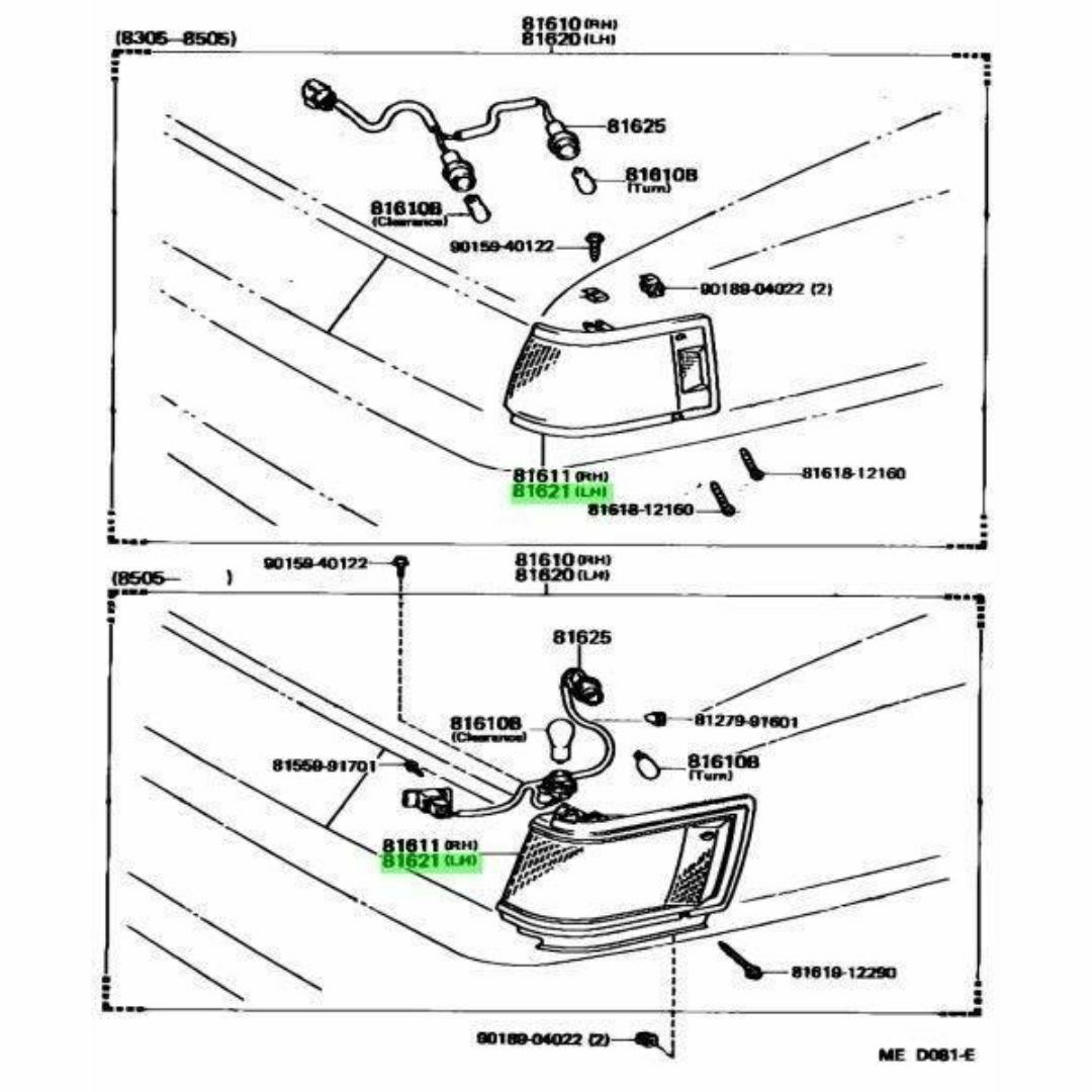 トヨタ(トヨタ)のトヨタ カローラレビン パーキング & クリアランスランプ レンズ 左 自動車/バイクの自動車(車種別パーツ)の商品写真