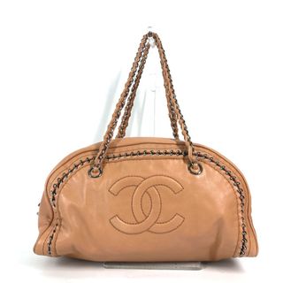 シャネル(CHANEL)のシャネル CHANEL CC ココマーク チェーン ボーリング 肩掛け カバン チェーンバッグ ショルダーバッグ レザー ライトブラウン系(ショルダーバッグ)