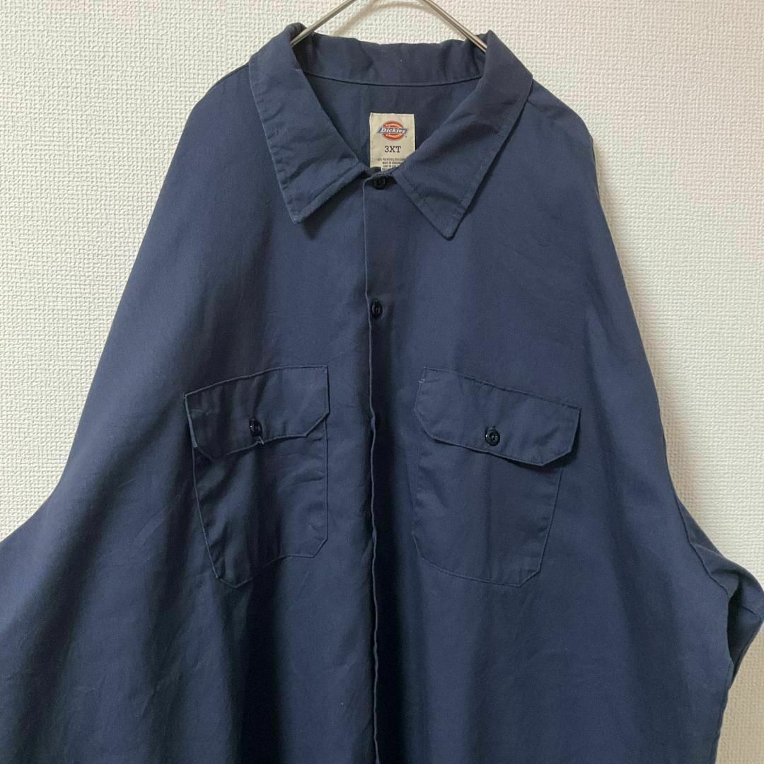 Dickies(ディッキーズ)の90s 古着 Dickies ワークシャツ 3XT オーバーサイズ ゆるだぼ メンズのトップス(Tシャツ/カットソー(七分/長袖))の商品写真