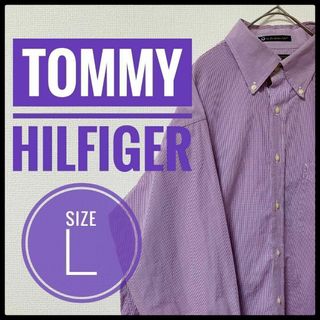 トミーヒルフィガー(TOMMY HILFIGER)の90s 古着 TOMMY HILFIGER BDシャツ L チェック ゆるだぼ(Tシャツ/カットソー(七分/長袖))
