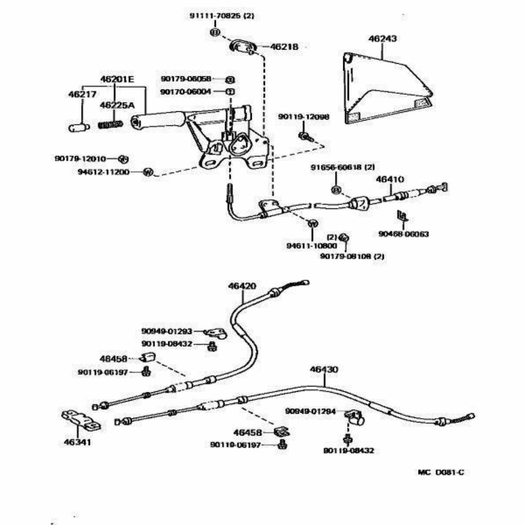 トヨタ(トヨタ)のトヨタ スープラ 70 パーキングブレーキ ケーブル NO 2 自動車/バイクの自動車(車種別パーツ)の商品写真