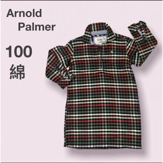 Arnold Palmer - アーノルドパーマー　チェックシャツワンピース100　刺繍ロゴ　コットン100 春