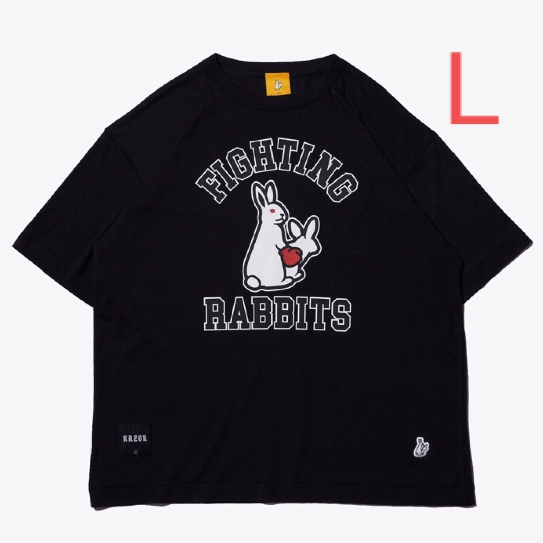 #FR2(エフアールツー)の新品 FR2 RAZOR FIGHTING RABBITS Tシャツ L 黒 メンズのトップス(Tシャツ/カットソー(半袖/袖なし))の商品写真