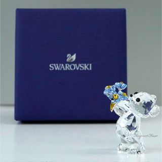 スワロフスキー(SWAROVSKI)のSWAROVSKI  くま　勿忘草　新品未使用(置物)