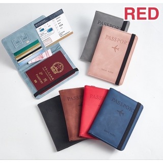 【まとめ割あり】パスポートケース 赤 カバー 海外旅行 カード 紙幣 SIM(旅行用品)