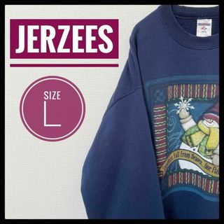 ジャージーズ(JERZEES)の90s 古着 JERZEES 長袖スウェット L 雪だるま ゆるだぼ(スウェット)