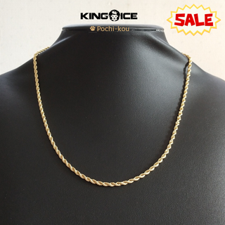 セール キングアイス ROPE CHAIN 3ミリ 20インチ ネックレス 金色(ネックレス)