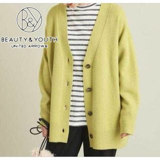 ビューティアンドユースユナイテッドアローズ(BEAUTY&YOUTH UNITED ARROWS)のBY ウールカシミヤ アクアオーバーVネックカーディガン(カーディガン)