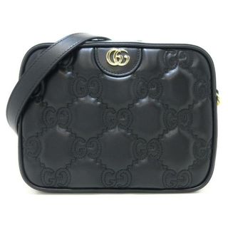 グッチ(Gucci)のGUCCI(グッチ) ショルダーバッグ美品  GGマトラッセ レザー スモール バッグ 702234 黒 レザー(ショルダーバッグ)