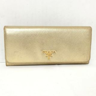 プラダ(PRADA)のPRADA(プラダ) 長財布 - ゴールド レザー(財布)