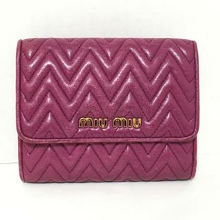 ミュウミュウ(miumiu)のmiumiu(ミュウミュウ) Wホック財布 マテラッセ ピンクパープル レザー(財布)