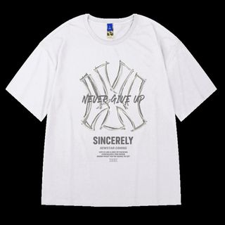 【大人気】メンズ 半袖 Ｔシャツ ビッグシルエット 白 アメリカンストリート