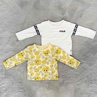 フィラ(FILA)の【2枚セット】FILAとスマイルくんの長袖Tシャツ(Tシャツ/カットソー)