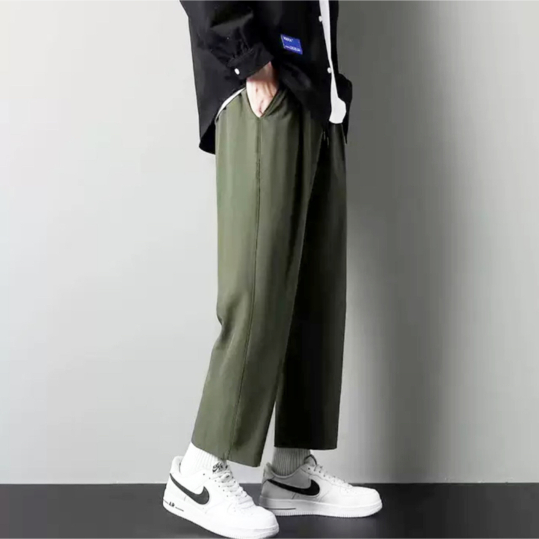 長ズボン ストレート カジュアル テーパード カーキ メンズ スラックス 大きめ メンズのパンツ(スラックス)の商品写真