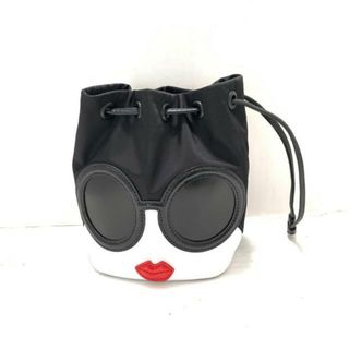 Alice+Olivia - alice+olivia(アリスオリビア) ポーチ美品  - 黒×白×レッド ナイロン×レザー