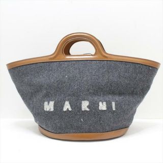 マルニ(Marni)のMARNI(マルニ) トートバッグ トロピカリア BMMP0097Q1 ダークグレー×ブラウン ウール×レザー(トートバッグ)