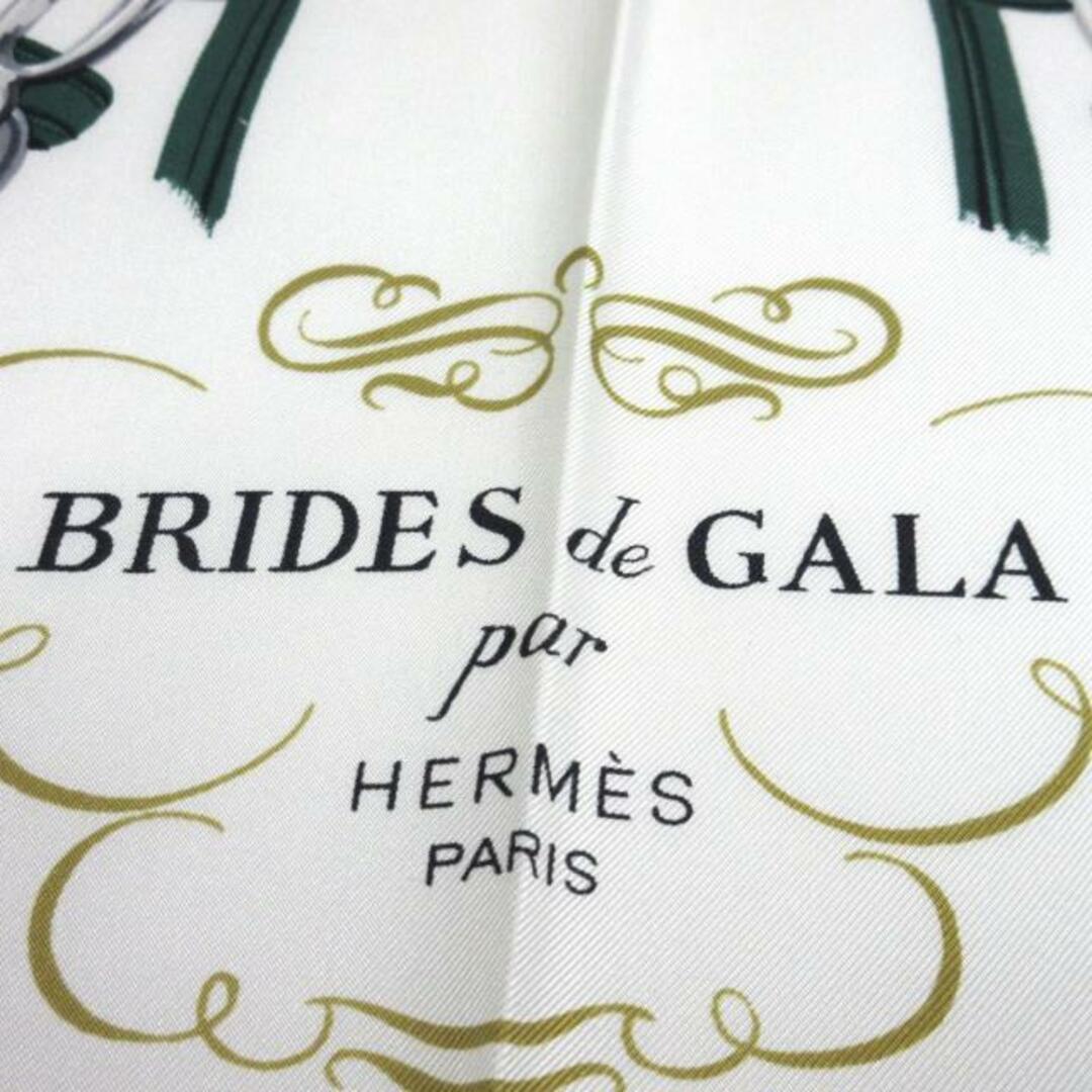 Hermes(エルメス)のHERMES(エルメス) スカーフ カレ90 ダークグリーン×白×マルチ BRIDES de GALA レディースのファッション小物(バンダナ/スカーフ)の商品写真