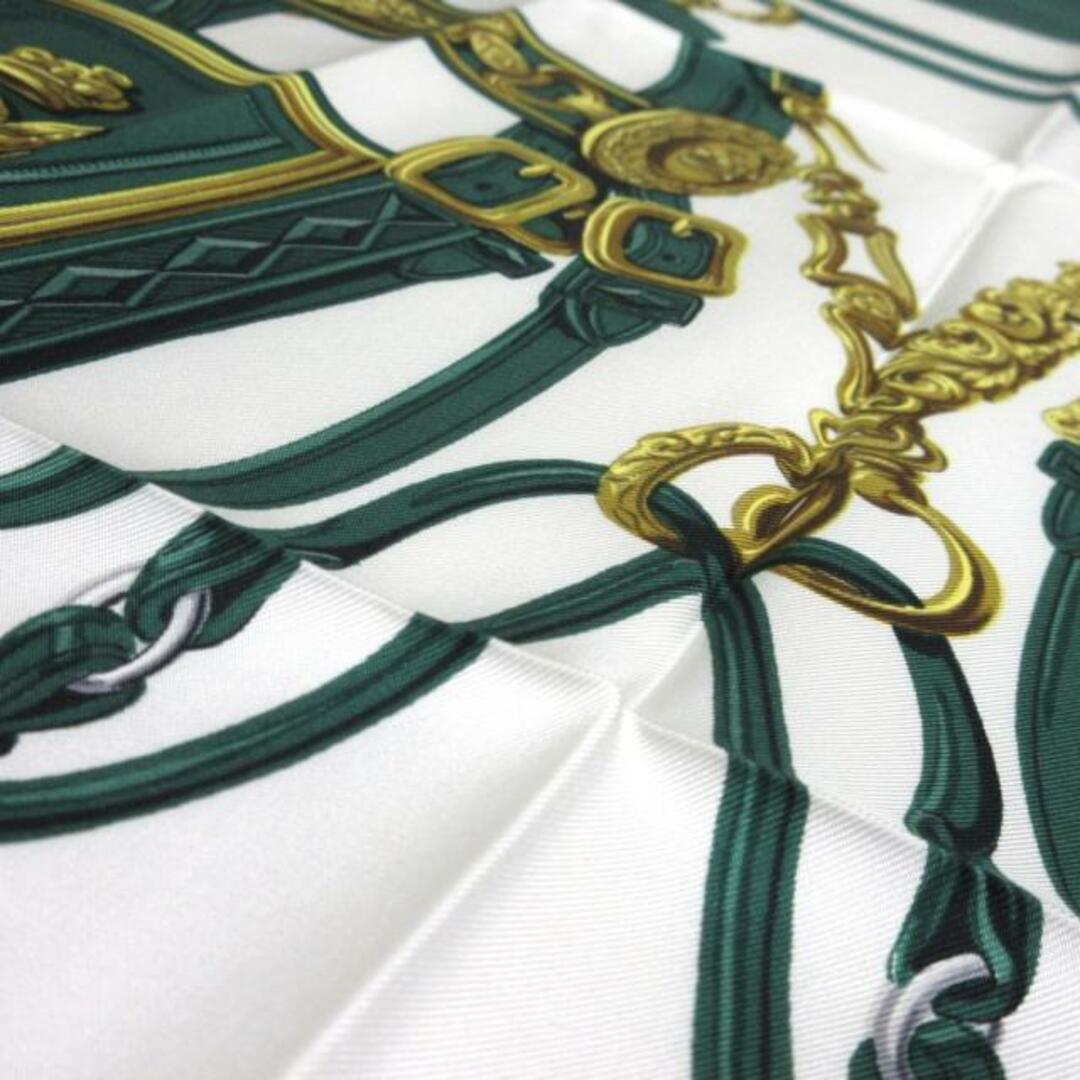 Hermes(エルメス)のHERMES(エルメス) スカーフ カレ90 ダークグリーン×白×マルチ BRIDES de GALA レディースのファッション小物(バンダナ/スカーフ)の商品写真