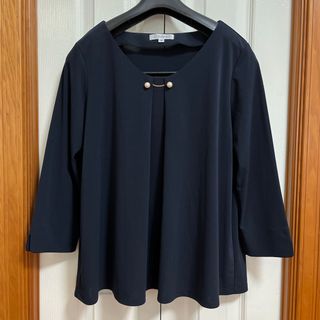 ナラカミーチェ(NARACAMICIE)の60）ナラカミーチェ　紺色　ブラウス　七分袖　サイズ3 美品(シャツ/ブラウス(長袖/七分))