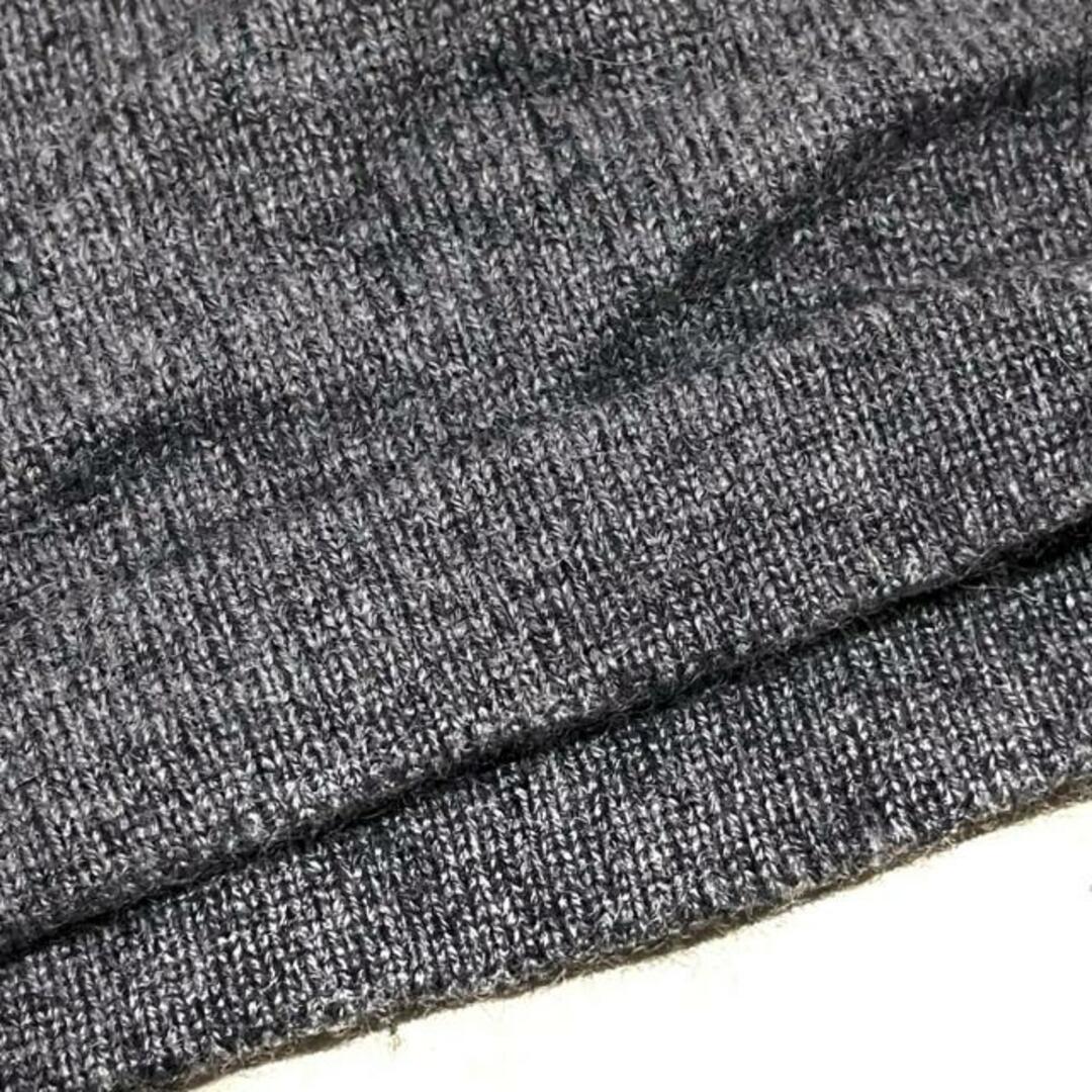 PICONE(ピッコーネ) 半袖セーター サイズ38 S レディース - ダークグレー×白 タートルネック/イヌ レディースのトップス(ニット/セーター)の商品写真