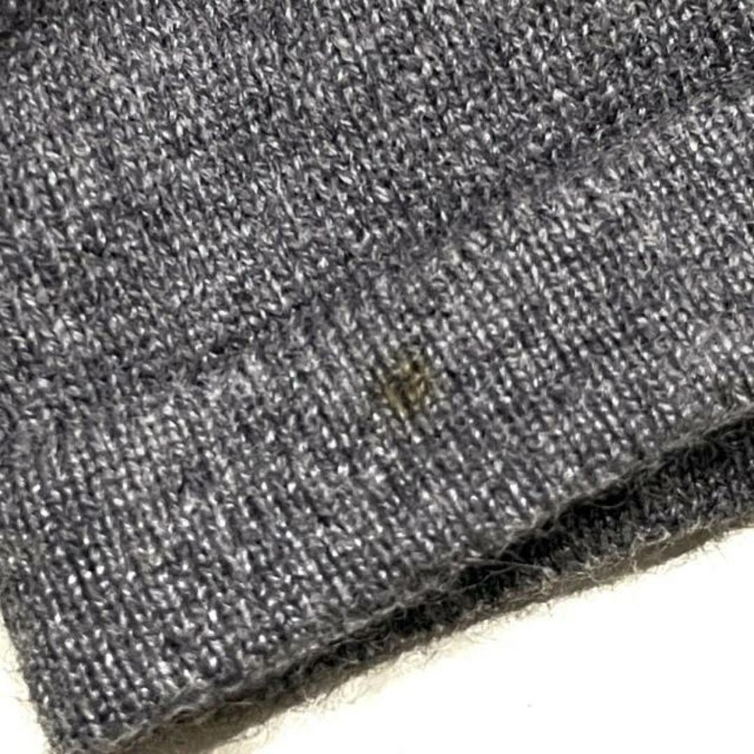 PICONE(ピッコーネ) 半袖セーター サイズ38 S レディース - ダークグレー×白 タートルネック/イヌ レディースのトップス(ニット/セーター)の商品写真