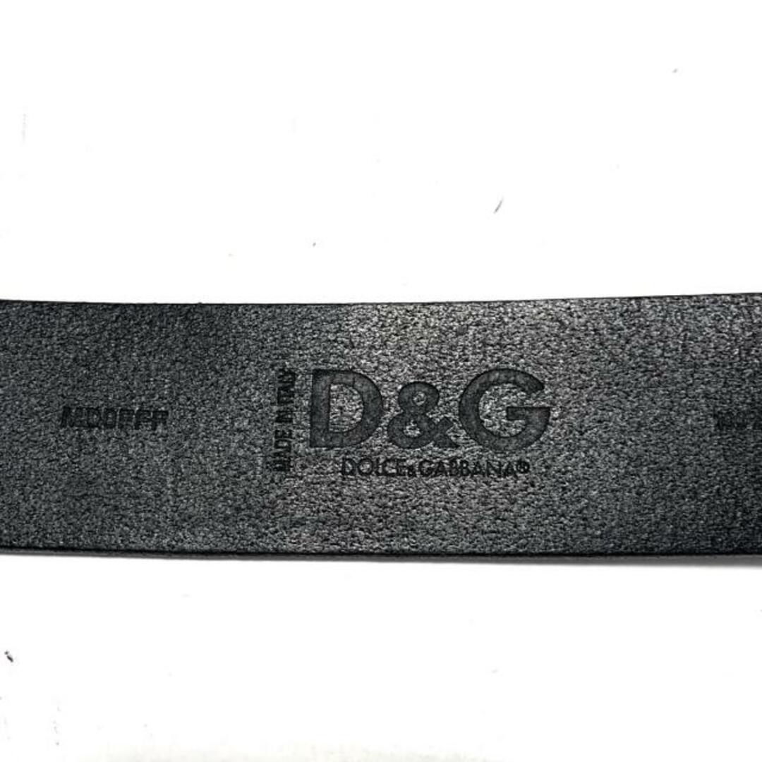 D&G(ディーアンドジー)のD&G(ディーアンドジー) ベルト - 黒×シルバー レザー×金属素材 レディースのファッション小物(ベルト)の商品写真