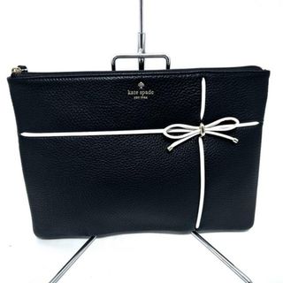 ケイトスペードニューヨーク(kate spade new york)のKate spade(ケイトスペード) クラッチバッグ - WLRU3204 黒×アイボリー リボン レザー(クラッチバッグ)